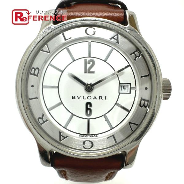 BVLGARI ブルガリ ST29S ソロテンポ クオーツ デイト 腕時計 シルバー レディース【中...