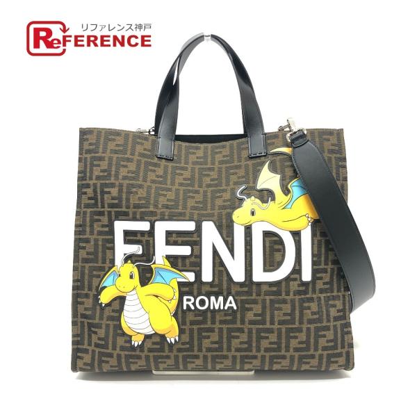 新品同様 FENDI フェンディ ポケモン カイリュー 2WAY ショルダーバッグ カバン肩掛け ズ...
