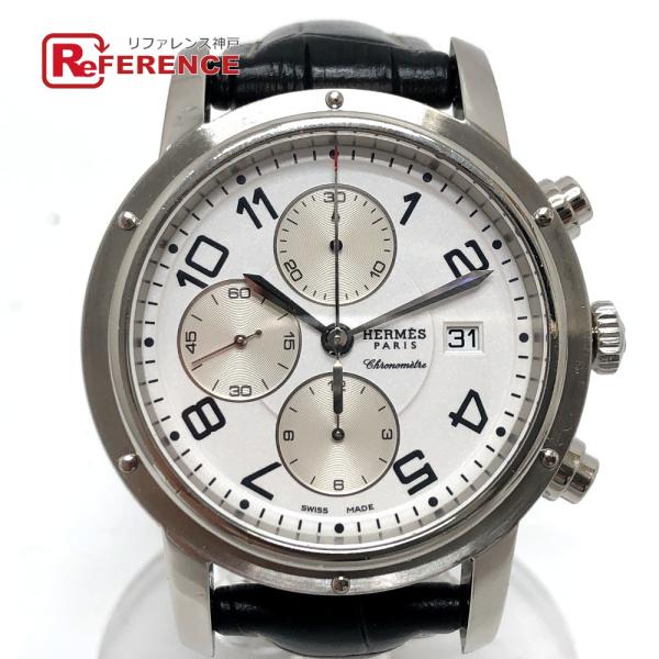 HERMES エルメス CP1.910 クリッパー クロノ  自動巻き クロノグラフ デイト 腕時計...