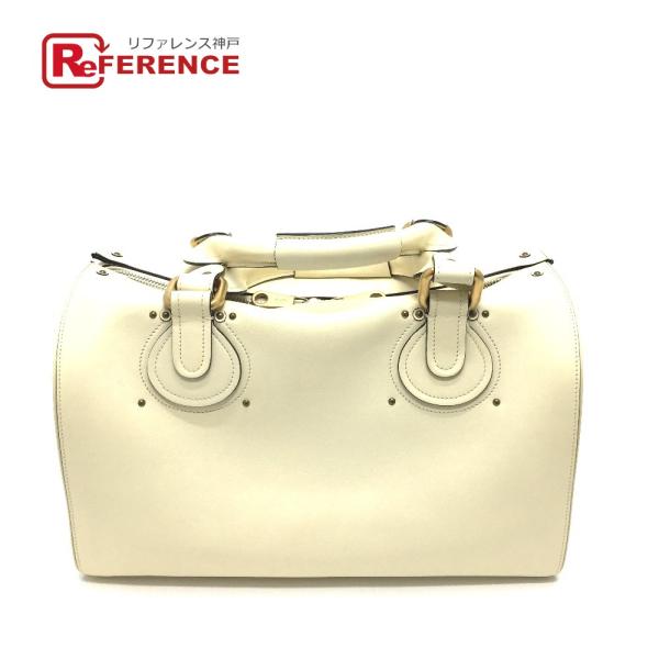 Chloe クロエ パディントン ボストンバッグ レザー オフホワイト系 レディース【中古】