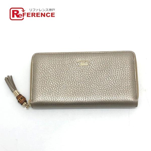 GUCCI グッチ 307984 バンブー コンチネンタルウォレット ラウンドファスナー 長財布 レ...