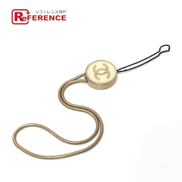 CHANEL シャネル 携帯ストラップ スマホストラップ CC ココマーク ストラップ ゴールド レ...