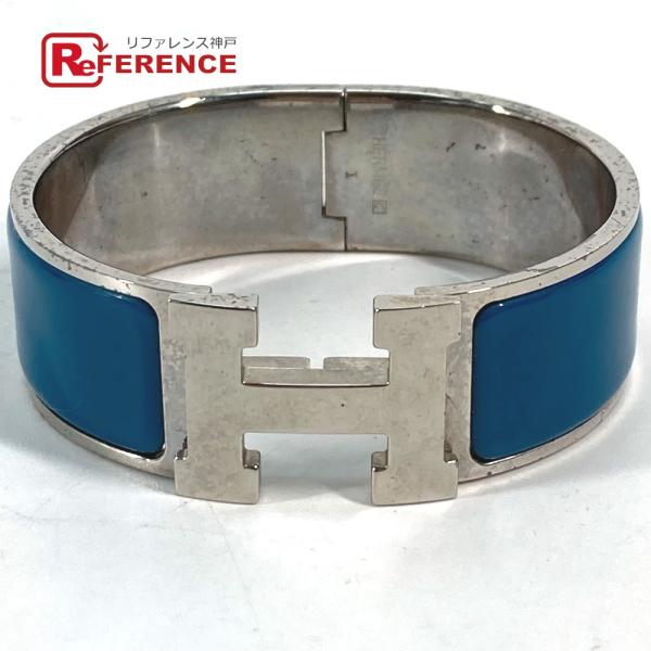 HERMES エルメス クリッククラックGM アクセサリー ブレスレット バングル ブルー レディー...