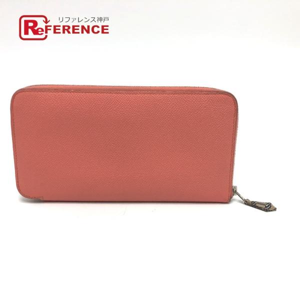 HERMES エルメス アザップ シルクイン ラウンドファスナー 長財布 フラミンゴ ピンク系 レデ...