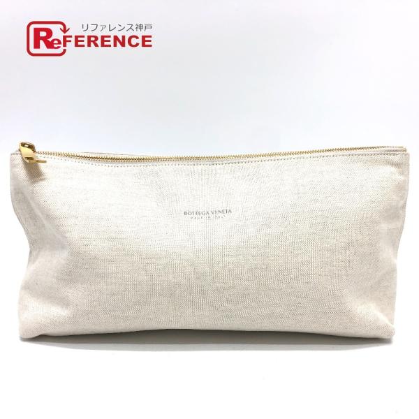 BOTTEGA VENETA ボッテガヴェネタ ロゴ ポーチ セカンドバッグ ベージュ レディース【...