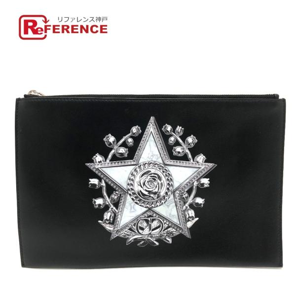 新品同様 DIOR HOMME ディオール・オム スター×ローズ ペイント セカンドバッグ クラッチ...