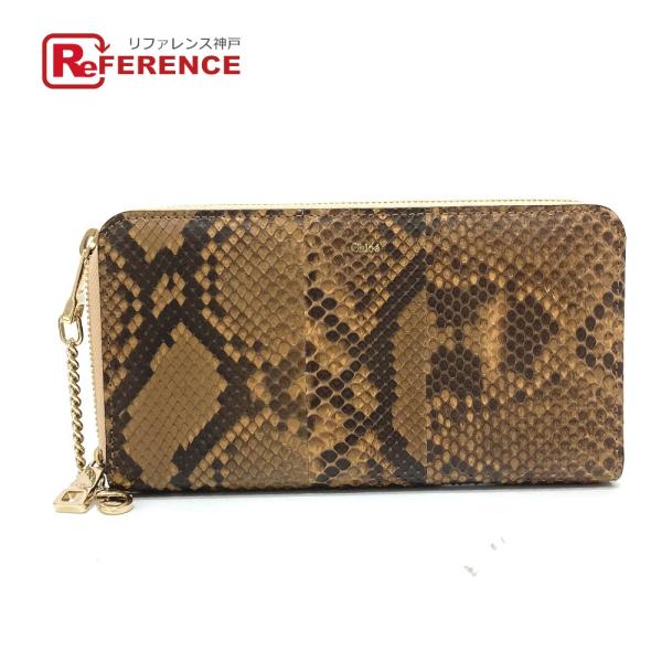 Chloe クロエ ロゴ ラウンド 長財布 財布 ウォレット 長財布 マルチカラー レディース【中古...