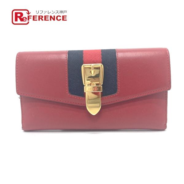 GUCCI グッチ 476084 シルヴィ コンチネンタル 二つ折り財布 ウォレット シェリーライン...