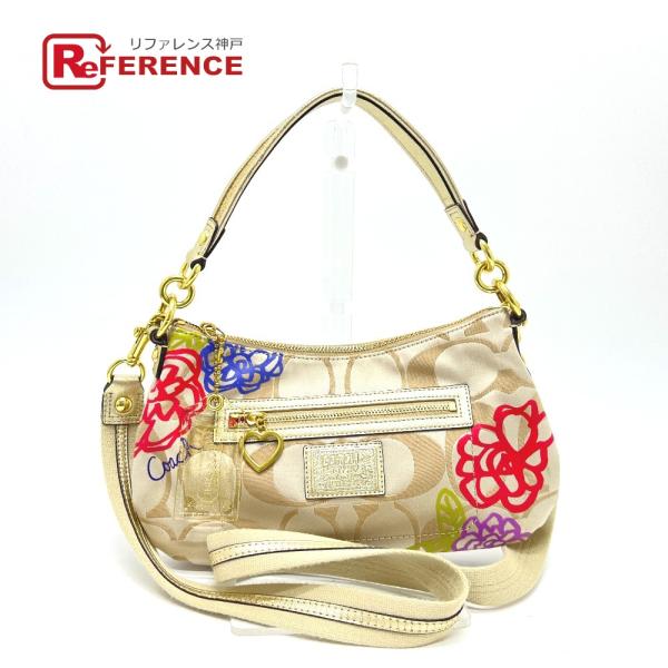 COACH コーチ F20761 ポピーデイジー フローラル アップリケ シグネチャー カバン バッ...