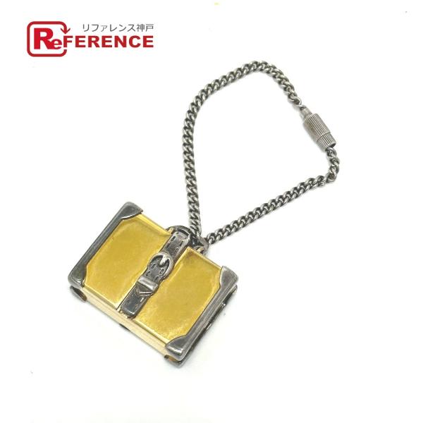 GUCCI グッチ オールドグッチ トランク キーホルダー バッグチャーム ゴールド×シルバー レデ...