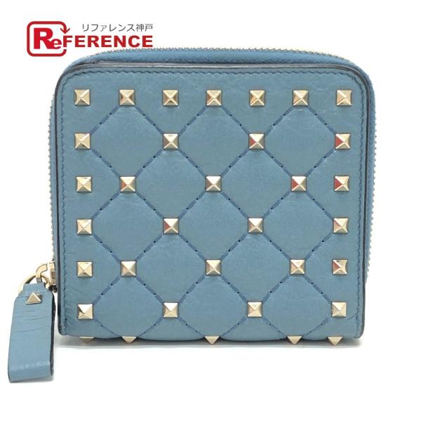 VALENTINO ヴァレンティノ ロックスタッズ 財布 コンパクトウォレット キルティング 2つ折...