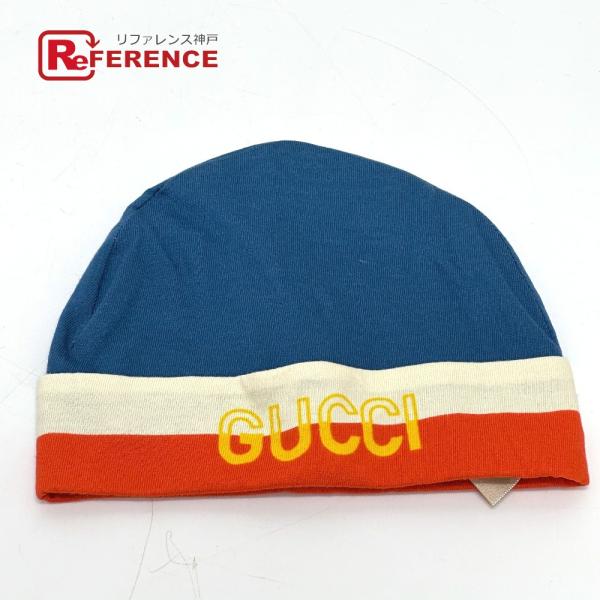 未使用 GUCCI グッチ 727887 GUCCI ロゴ ベビー 赤ちゃん ニット帽 マルチカラー...