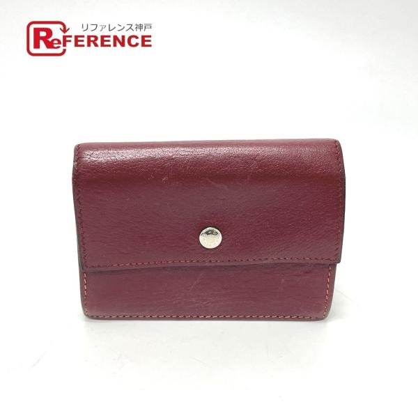 HERMES エルメス セリエ 名刺入れ カードケース ルージュアッシュ シルバー金具 レディース【...