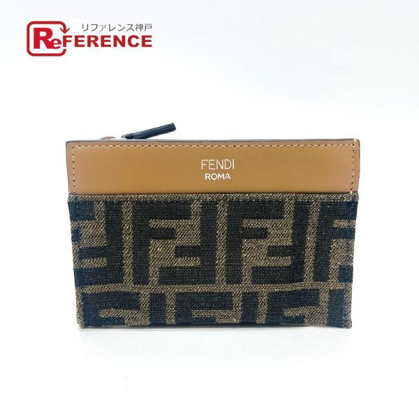 FENDI フェンディ 7AP074 ズッカ柄 キーリング コインケース ブラウン レディース【中古...