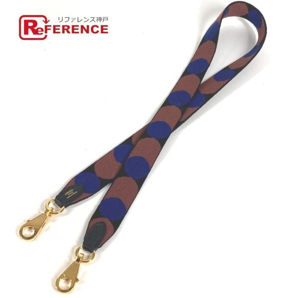HERMES エルメス サングル フリッパーボール アクセサリー ショルダーストラップ ネイビー×ブ...