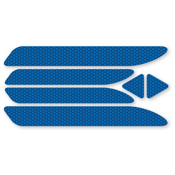 反射ステッカー6枚セット (ブルー) 再帰反射 反射板代用 ドア バックドア ハニカム柄 屋外耐候５...