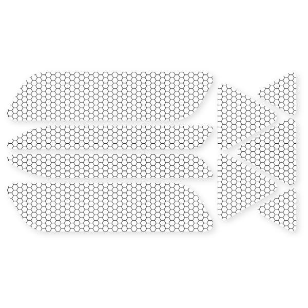 反射ステッカー9枚セット (シルバー) 再帰反射 反射板代用 ドア バックドア 追突防止 ハニカム柄...