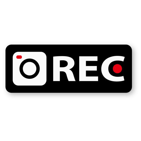 ドラレコステッカー ドライブレコーダーステッカー(レクタングルREC) Mサイズ 再帰反射 ダミー ...