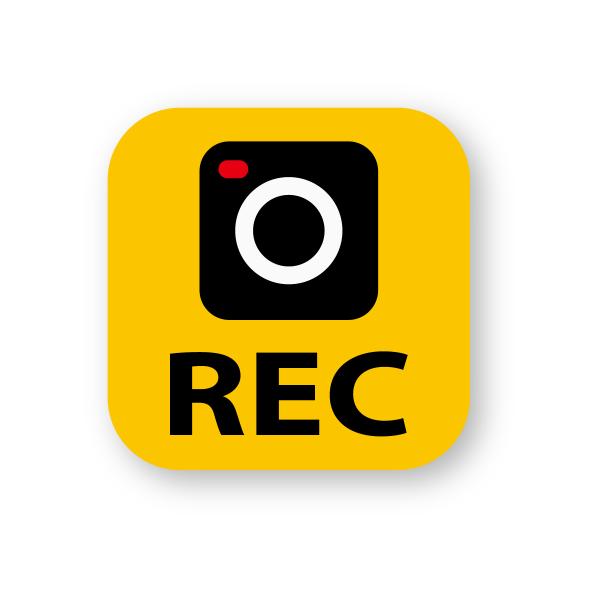 ドラレコステッカー ドライブレコーダーステッカー(スクエアREC黄) Sサイズ 再帰反射 ドラレコ ...