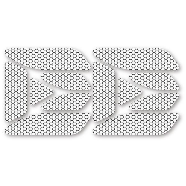 反射ステッカー12枚セット (シルバー) 再帰反射 反射板代用 ドア バックドア 追突防止 ハニカム...