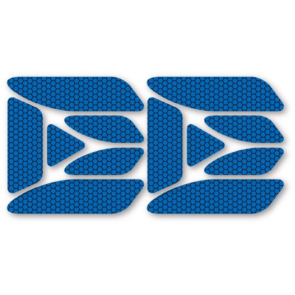 反射ステッカー12枚セット (ブルー) 再帰反射 反射板代用 ドア バックドア 追突防止 ハニカム柄...