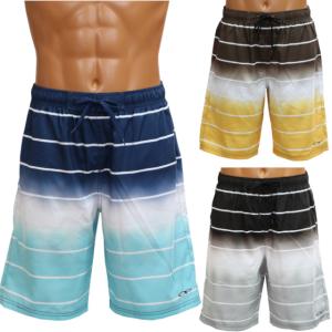 8月末閉店のため 売り尽くし 返品・交換不可 FILA グラデーションボーダー柄サーフパンツ メンズ 水着 トランクス M L