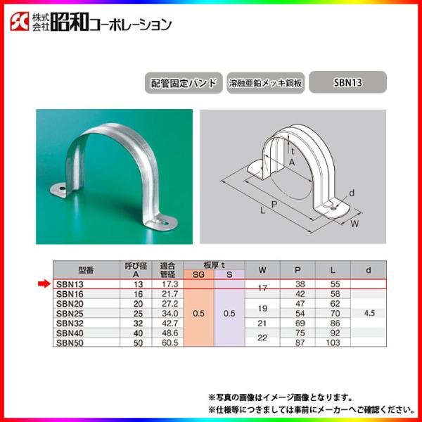 *[SBN13] 昭和コーポレーション 配管部材 サドルバンド (ビス穴付) 13A 溶融亜鉛メッキ...