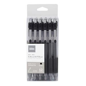 オフィス デポ Office Depot FORAY ノック式ゲルボールペン 使い切りタイプ ボール径:0.7mm インク色:黒 12本入