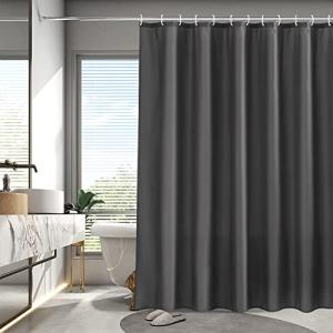 AooHome シャワーカーテン 180 × 200cm 目隠し 遮像 防カビ 防水 バス用品 お風呂用カーテン 軽量 速乾 リング付き 無地 ダーク