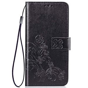 RuiMi Moto G8 Power 専用 ケース カバー 手帳型 おしゃれ 純色 四つ葉のクローバーの印 PU+TPU Moto G8 Power