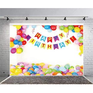 Qinunipoto 背景布 誕生日 バースデー 背景 Happy Birthday 布 写真撮影用 2.1x1.5m 写真 影 撮影用 人物撮影