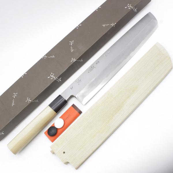 ボーナスストア+5％【未使用】有次 上 鱧切包丁 一尺 栗型柄 刃渡り約300mm 和包丁 ハモ切り