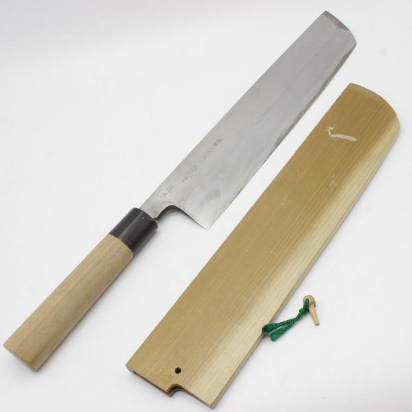 【ボーナスストア+5％】有次 青鋼 鱧切り包丁 一尺 栗型柄 鞘付 刃渡り約300mm 和包丁 ハモ