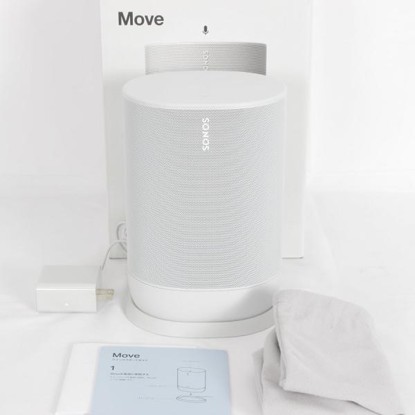 ボーナスストア+5％【美品】Sonos Move MOVE1JP1 ルナーホワイト スマートスピーカ...
