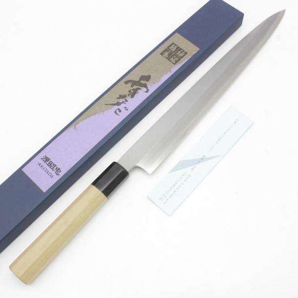 ボーナスストア+5％【新品】源昭忠 青鋼DX 賜台覧 柳刃 一尺 八角柄 刃渡り約300mm 和包丁...