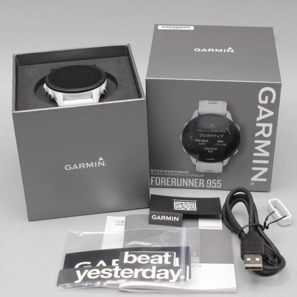 ボーナスストア+5％【美品】GARMIN Forerunner 955 White 010-0263...