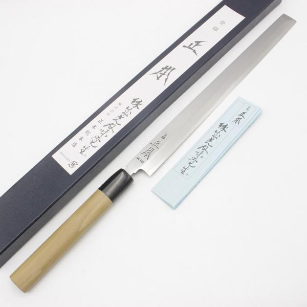 ボーナスストア+5％【新品】正本総本店 本霞 玉白鋼 蛸引き包丁 KS0127 九寸 栗型柄 刃渡り...