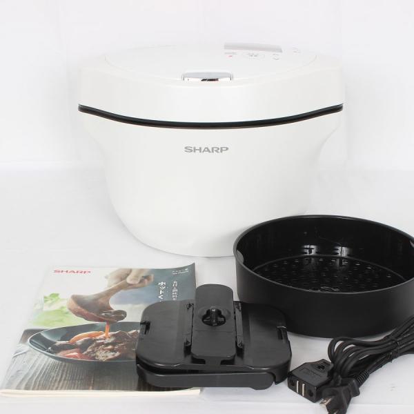 ボーナスストア+5％【美品】シャープ ヘルシオ ホットクック KN-HW24G-W メニュー集付き ...