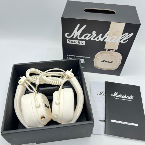 ボーナスストア+5％【美品】Marshall MAJOR V クリーム ヘッドホン ワイヤレス マー...