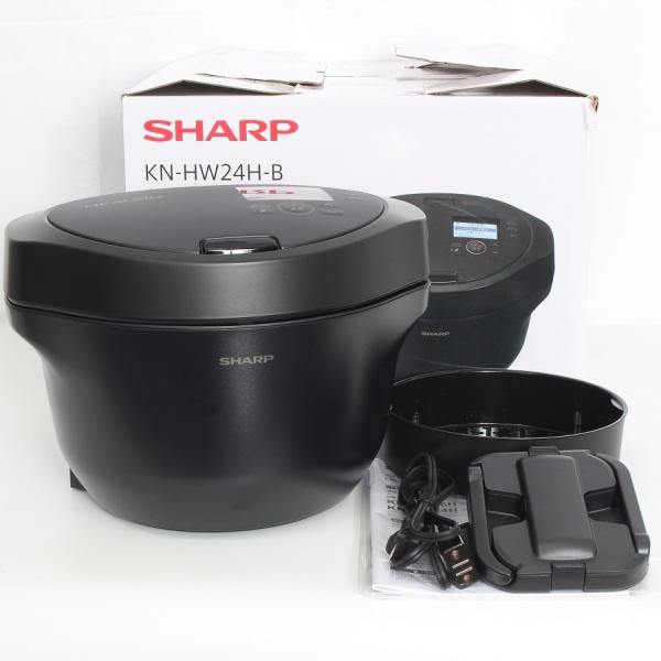 ボーナスストア+5％【美品】シャープ ヘルシオ ホットクック KN-HW24H-B プレミアムブラッ...