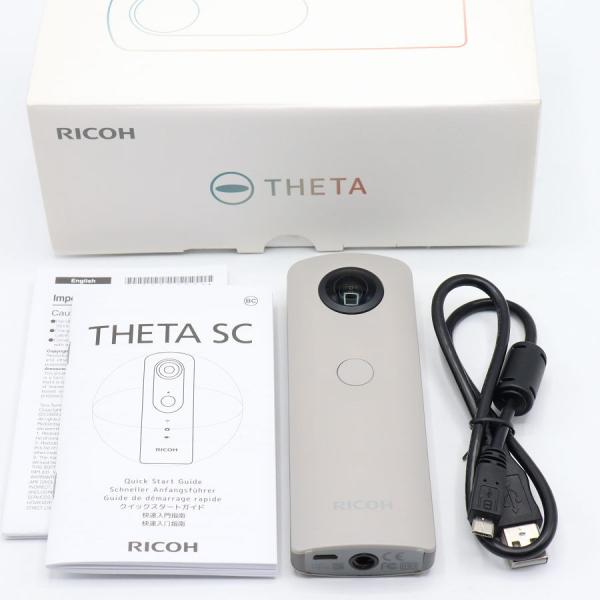 ボーナスストア+5％【美品】RICOH THETA SC 910742 ベージュ 360度カメラ 全...