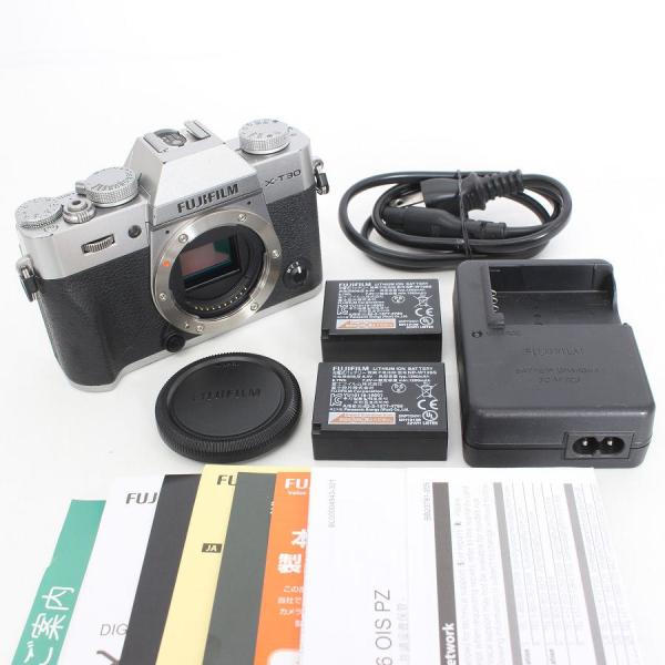 ボーナスストア+5％【美品】FUJIFILM X-T30 II ボディ シルバー 予備バッテリー付き...
