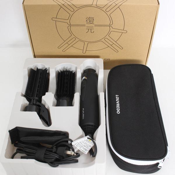 ボーナスストア+5％【美品】LOUVREDO 復元スタイラー LJS-365R-K 漆黒 専用ケース...