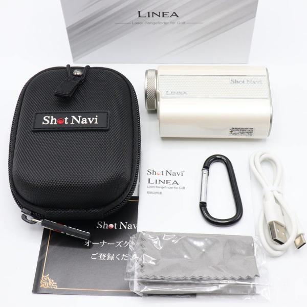 ボーナスストアPlus【美品】ShotNavi LINEA ホワイト GPS距離計測器 ゴルフ ショ...