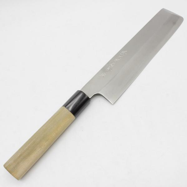 ボーナスストア+5％【新品】堺一文字光秀 菜切薄刃包丁 栗型柄 七寸 刃渡り約215mm