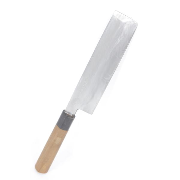 堺刀司 岩国作 菜切薄刃包丁 六寸 栗型柄 刃渡り約190mm 和包丁