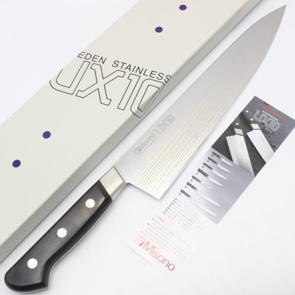 ボーナスストア+5％【新品】ミソノ UX10 牛刀 No.714 九寸 鍔付柄 刃渡り約270mm ...