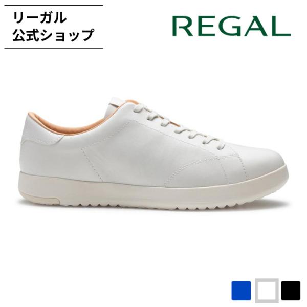 リーガル 公式 REGAL 57BL レースアップレザースニーカー ホワイト レザースニーカー カジ...