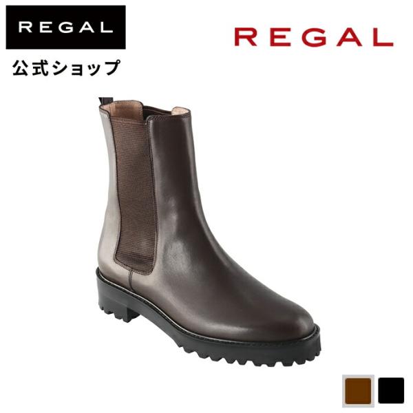 セール 公式 REGAL F40Q サイドゴアブーツ ダークブラウン ブーツ リーガル レディースシ...