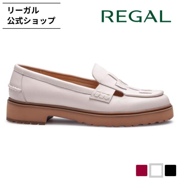 リーガル 公式 REGAL F80R イントレチャートローファー アイボリー カジュアルシューズ レ...